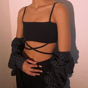 prettylittlething string crop top